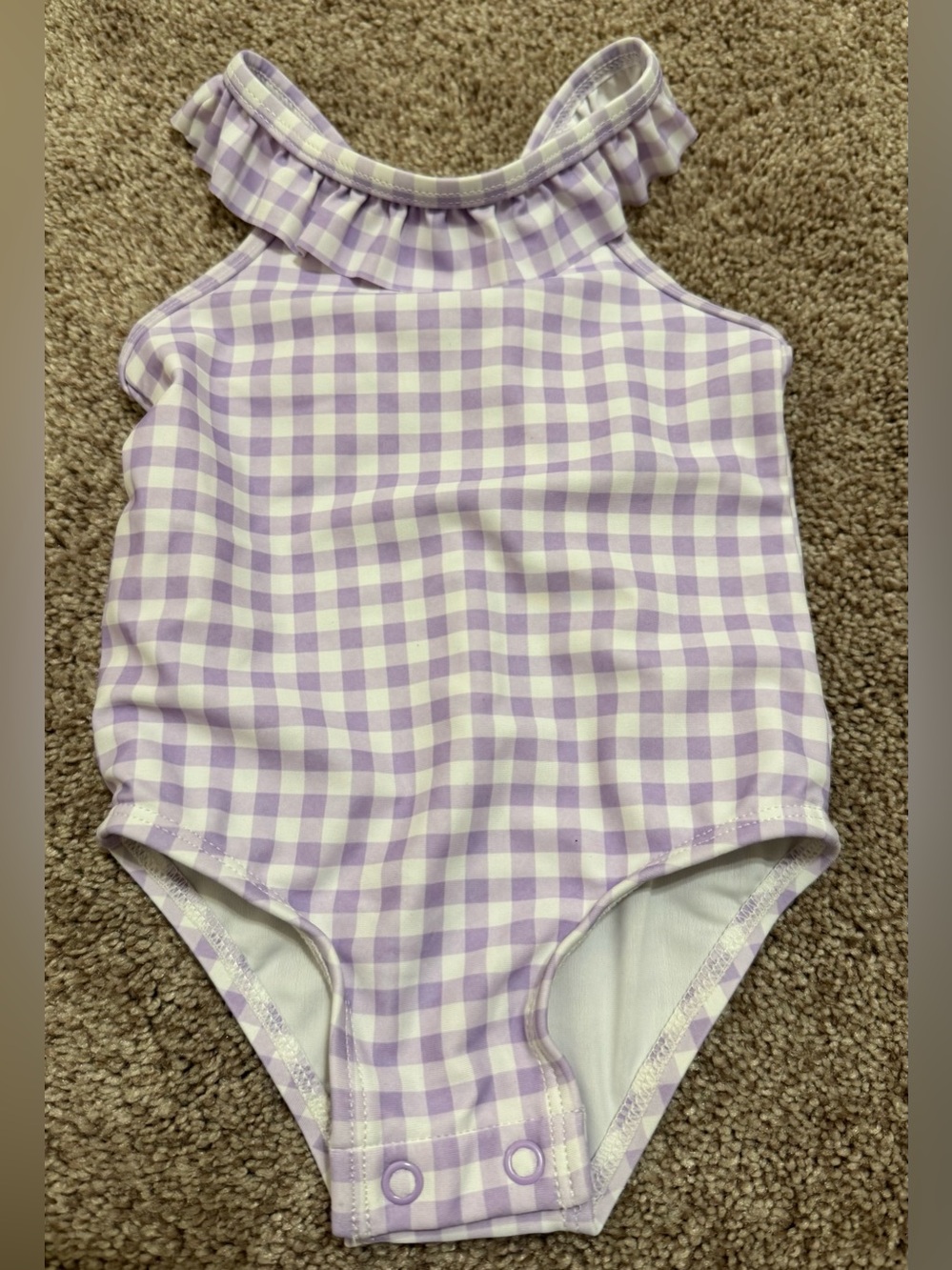Carters Gingham Ruffle Bow Swimsuit